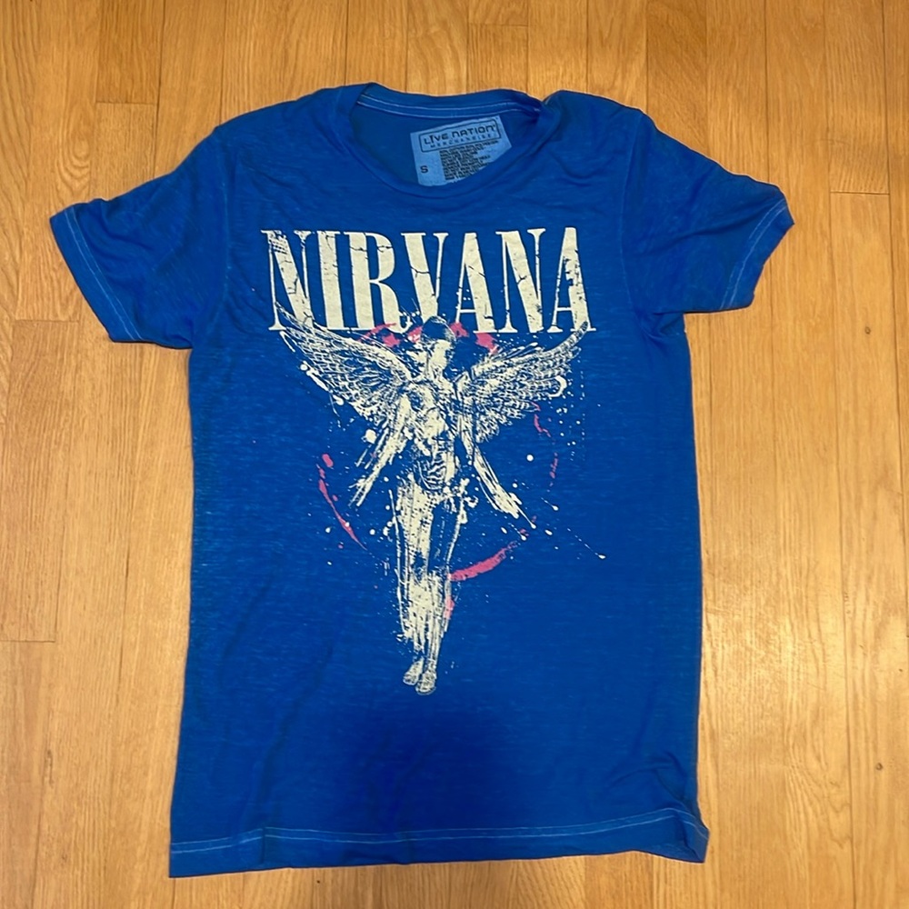 Nirvana Live Nation Blue Burn Out Tee size S